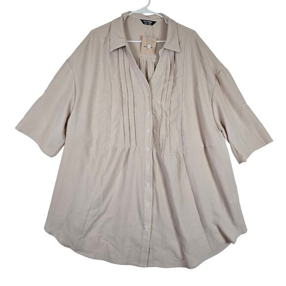 NWT Bloomchic Womens Plus size Blouse Button Up 22/24 3XL Shirt 0819 - Picture 1 of 9